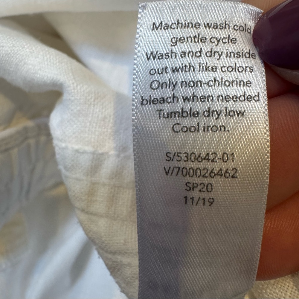 Athleta Cabo Linen Jogger Pants White Size 6 100% Linen Zip Pocket Resort - Picture 6 of 7